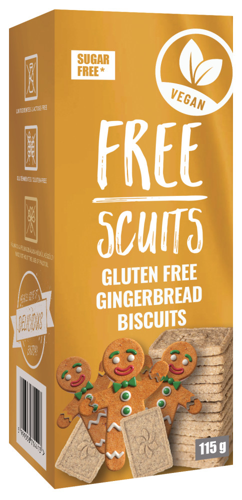 FreeScuits  gluténmentes mézeskalács keksz édesítőszerrel 115 g