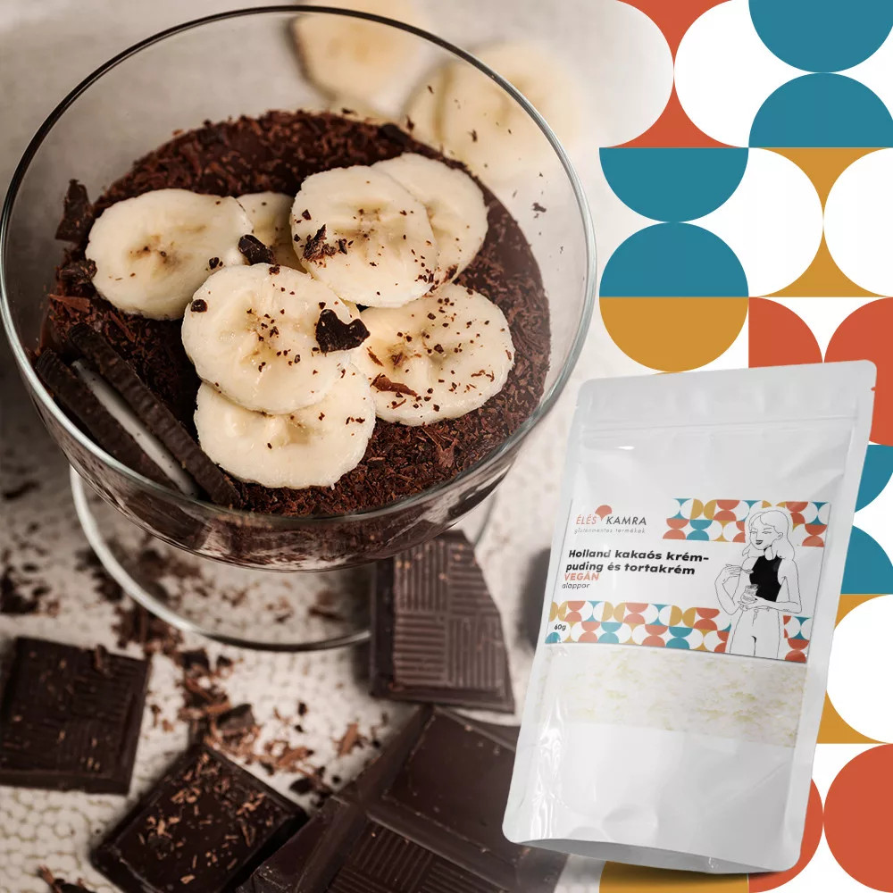 Éléskamra vegán, gluténmentes Holland kakaós krémpuding és tortakrém por 60 g