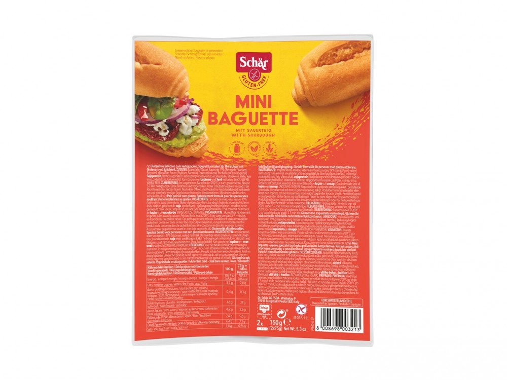 Schär gluténmentes Mini bagett 150 g