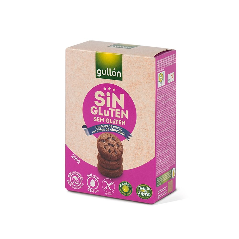Gullón Choco chips - gluténmentes keksz csokoládé darabokkal 200 g